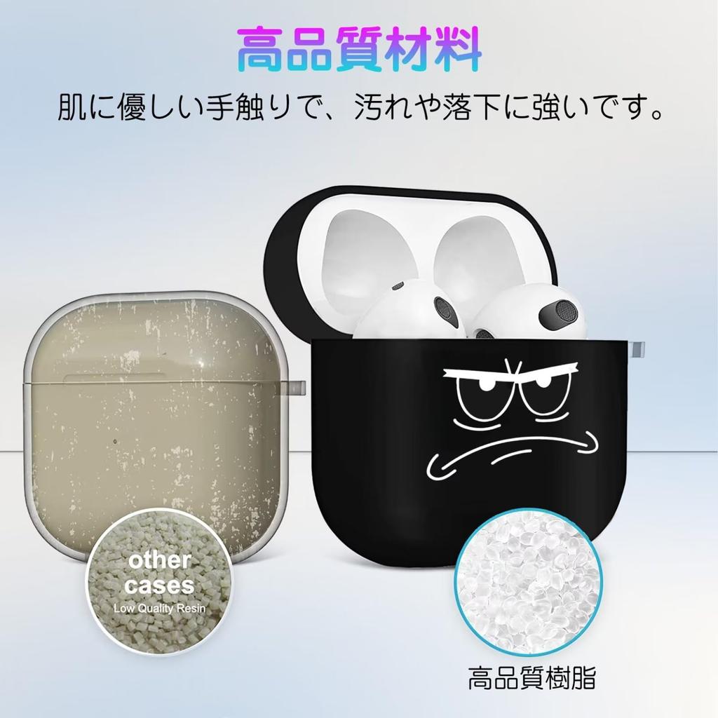 AirPods 4 Case 4th Generation Cool Black Cover with Keychain Big Angry Eyes Cute Touch Me Cartoon Shockproof Airpods 4th Generation Cover Gift for Men