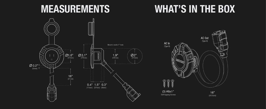 NOCOGeniusgcp1 Black 13Amp125VAC Port Plug