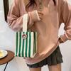 Striped Messenger Bag Cartoon Lunch Bag Fashion Hand Bags  Picnic