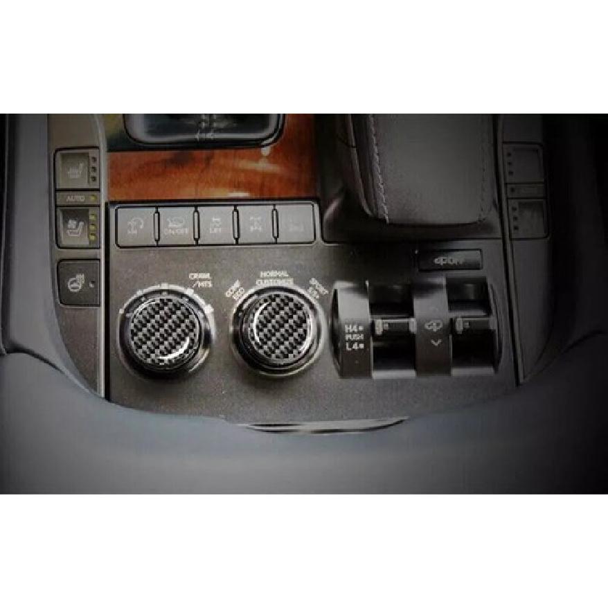 Carbon Fiber Vinyl Central Console AC Knob Cover Trim For Lexus LX570 2016-