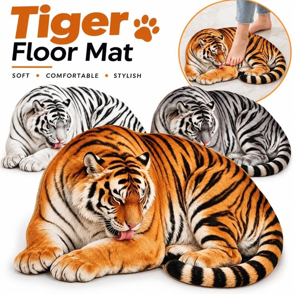 Non Slip Tiger Floor Mat 3D Special-shaped Animal Shape Mat Creative Bath Mat Home Decor