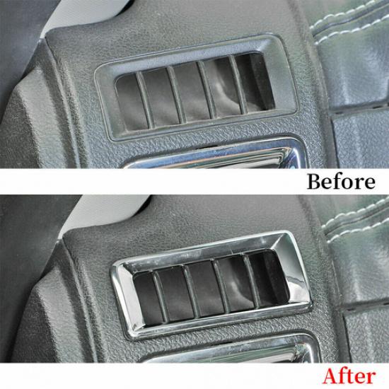 2Pc Chrome Center Console Air Vent Outlet Cover Trims for Dodge Ram 1500 2010-17