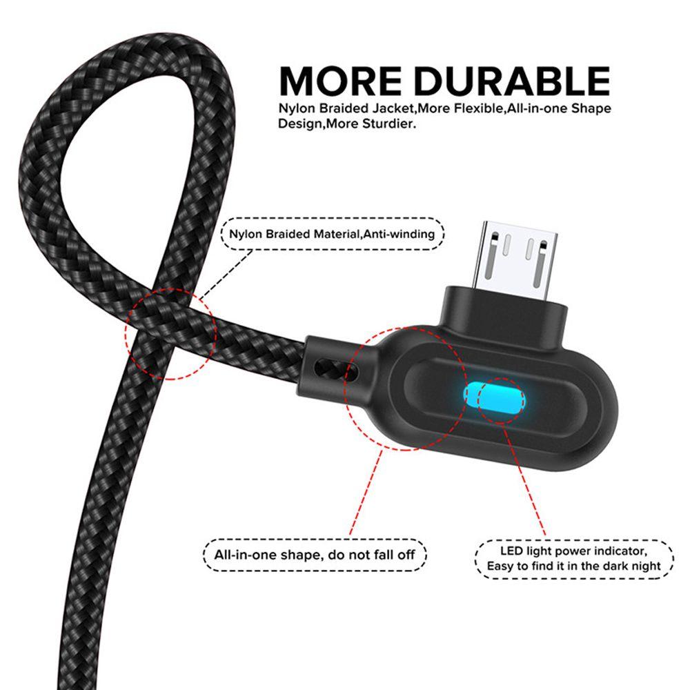 Angle Adapter 90 Degree Elbow Charger Wire Data Cable Micro USB Type C Cable Fast Charging Cable