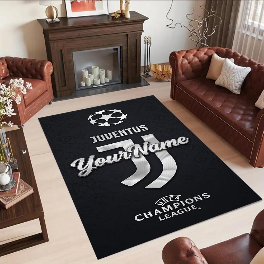 Juventus Customized Name Area Rug Design for Hallway Bedrooms Kitchen Living Rooms Antislip Carpet Decorate Offices Perfect Gift for Friends & Family