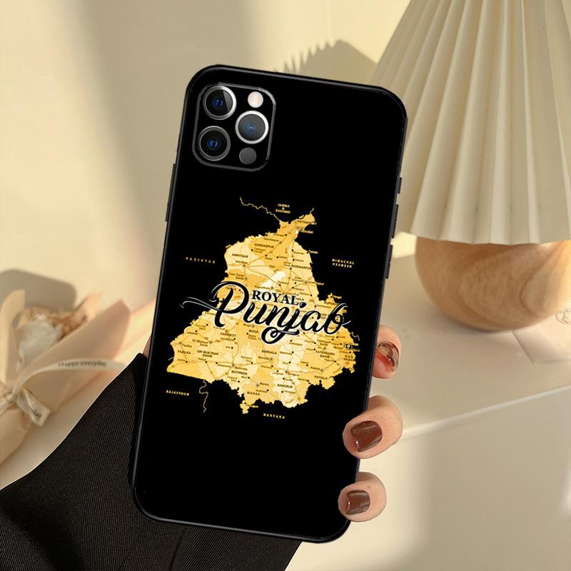 Punjab Map Phone Case For iPhone 14 16 15 11 12 13 17 Pro Max 13 mini 15 16 Plus 16e 17 Air Cover Funda