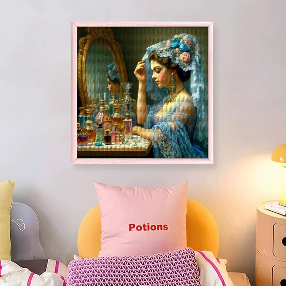 Полная вышивка эко-хлопковой нитью 11CT с принтом для девочек, набор для вышивки крестом, искусство