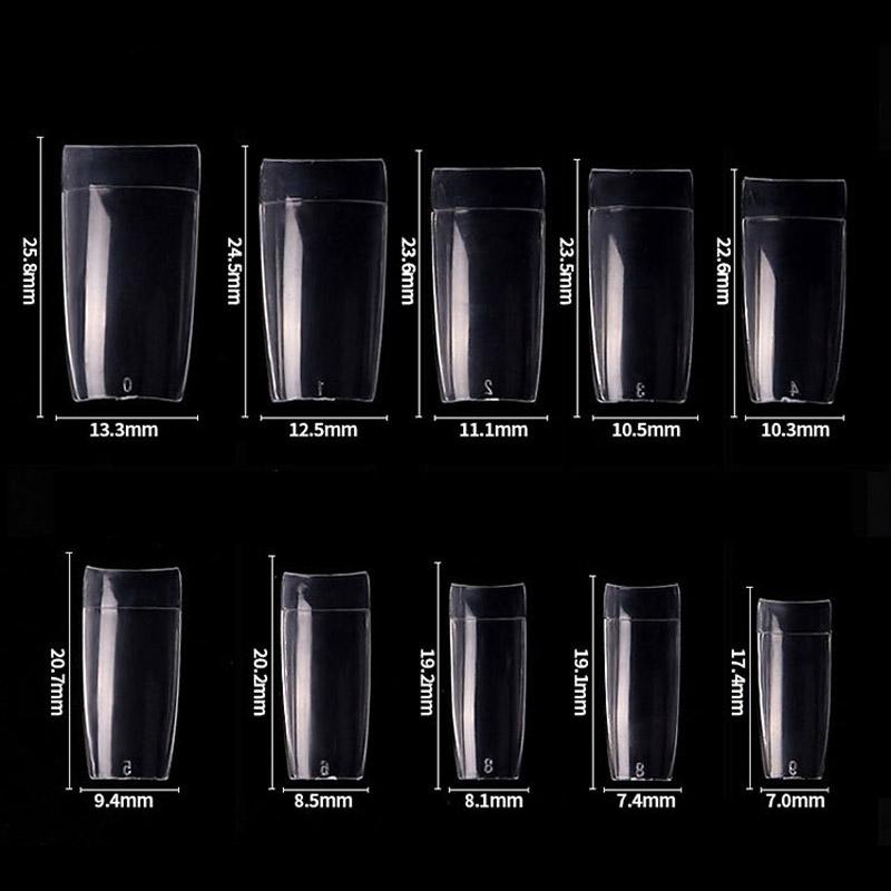 500 шт. супер прямые прозрачные полупокрывающие ногти полуфранцузские искусственные типсы для ногтей акриловые накладные ногти