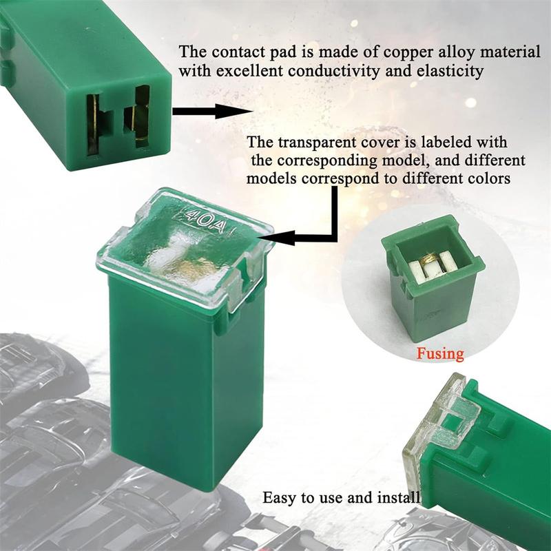 30PCS Jcase Fuse Tall/Standard and Low Profile Box Shaped Fuses Assortment Kit, (20A,30A,40A,50A,60A) for Ford,Nissan Pickup,SUV