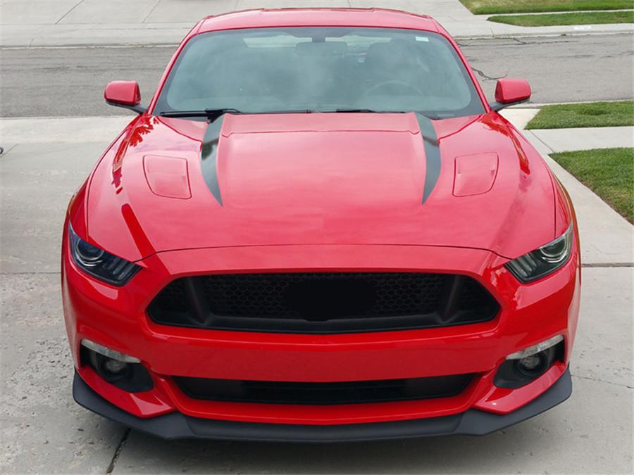 New Style Stripe Graphics Hood Decal Black Stripes Sticker For 2015 2016 New Ford Mustang