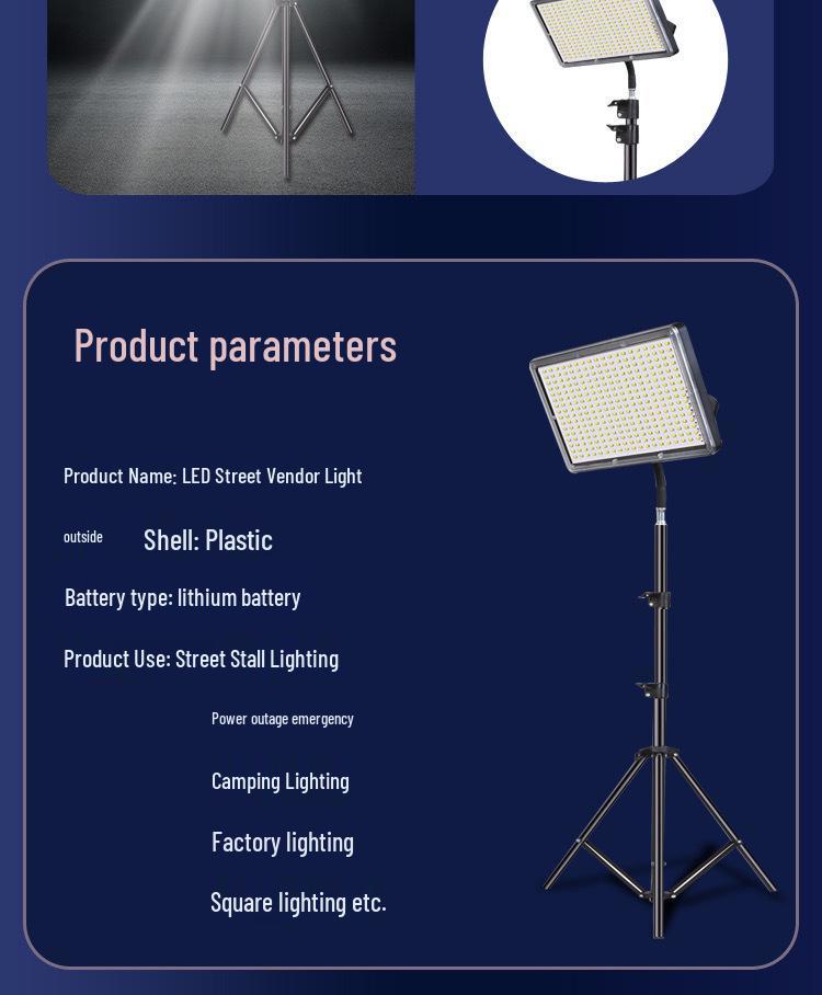 Перезаряжаемый светодиодный аварийный и заполняющий свет для улицы, кемпинга и ночных рынков