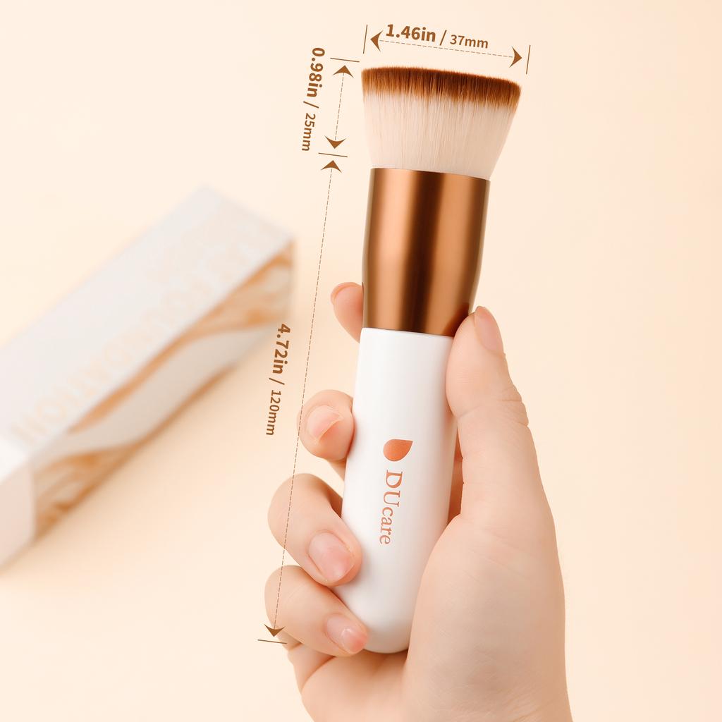 DUcare Foundation Brush 2pcs Flat Top Kabuki Self Tanner Brush Synthetic Makeup Brush Liquid Blending Mineral Powder Buffing Stippling Makeup Tools
