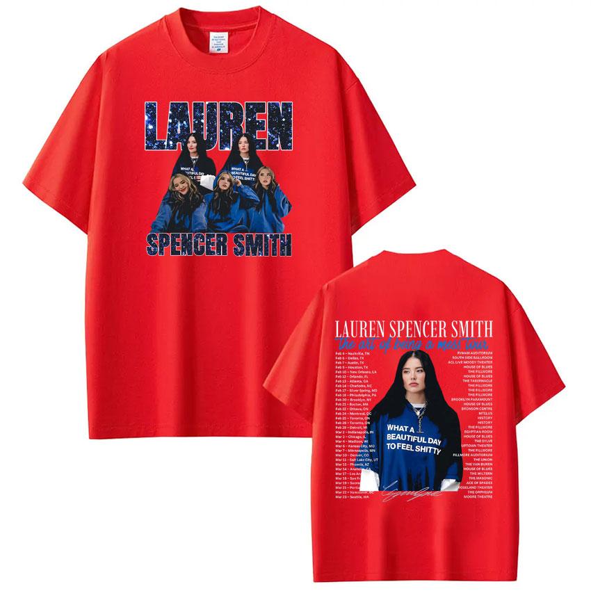 Lauren Spencer Smith The Art of Being A Mess Tour 2026 Print T-shirts Men Women Fashion T-shirt Cotton Oversized Trendy T-shirts