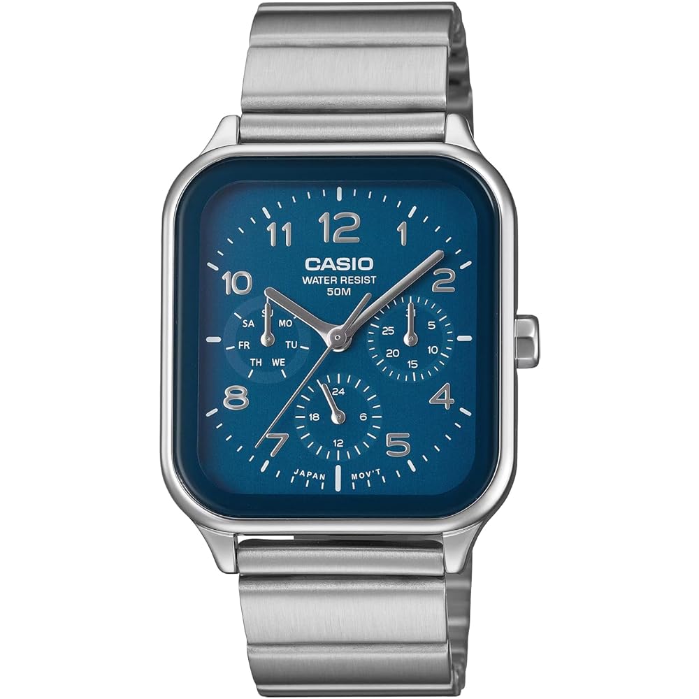 Casio Standard Круглый Прямоугольный Многофункциональные Аналоговые Мужские Часы 24-часовой Циферблат MTP-M306D-2AV Синий