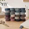 Retro Plaid Washi Tape 6 Rolls Set, Grid Checkered Pattern Masking Tape, Self Artistic Roll Adhesive Decorative for DIY Crafts, Journal, Scrapbook,