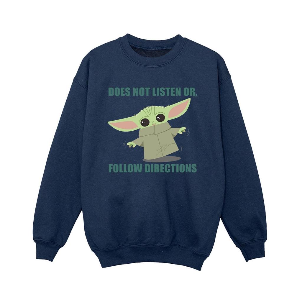 Star Wars Boys The Mandalorian Grogu Does Not Listen Sweatshirt