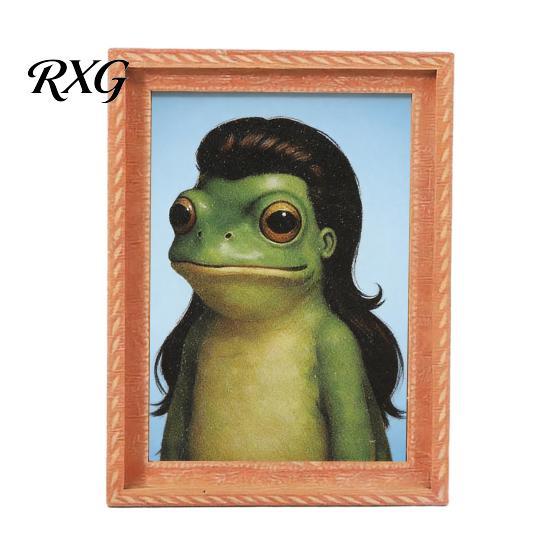 Hair Style Frog Magnet Abstract Refrigerator Magnet, Framed Hairstyle Fridge Animal Frame Home Kitchen Office Decoration Party Favors Magnetic