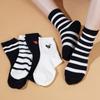 Женские осенне-зимние хлопковые носки, полосатые чулки, повседневные дышащие, впитывающие пот хлопковые простые носки, которые можно носить осенью и зимой