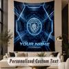 Custom Text Tapestry Manchester City Print Wall Tapestry Indoor Living Room Wall Decor