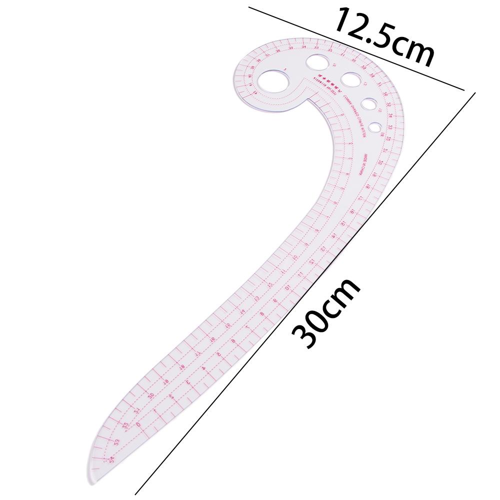 Transparent Plastic Pattern Making Spline Design French Curve Ruler Measure Ruler Sewing Tool