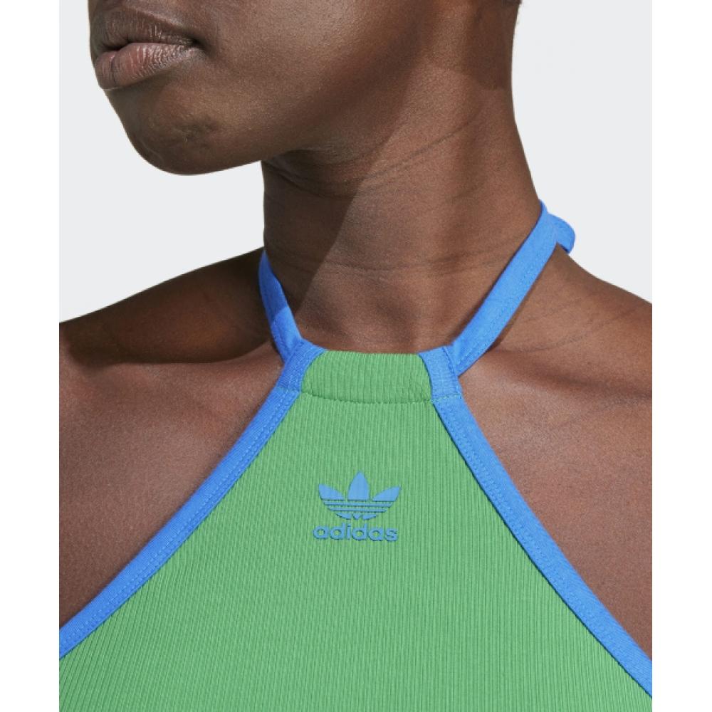 adidas Топ с рваным воротом, зеленый Jh0612