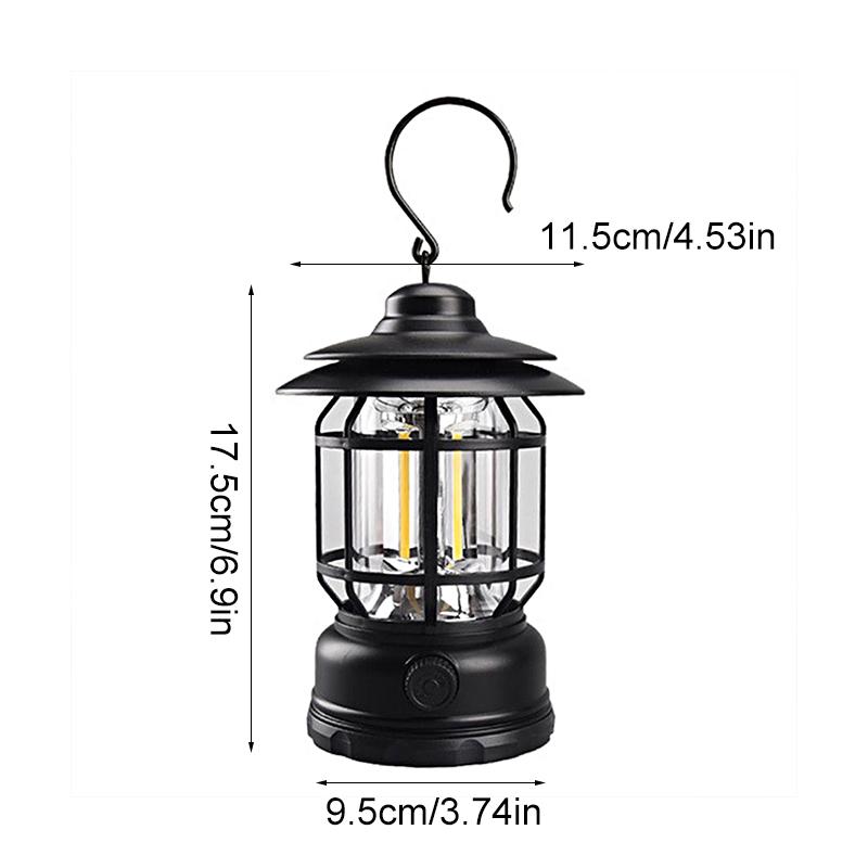 1PC LED Tent Light Outdoor Without Battery Retro Waterproof Portable Camping Lamp Super Bright for Hiking Fishing