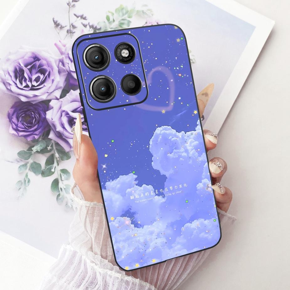Чехол для Motorola Moto G15 MotoG15 Power Стильный Чехол с Рисунком Цветов Мягкий ТПУ Чехол для Телефона Для Moto G75 G 15 MotoG75 Fundas Сумки