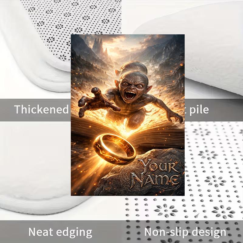 Lord Rings 3Pcs Personalized Customization Bathroom Mat Set Toilet Lid Cover And Rug Ushaped Bath Mats Nonslip Door Mat Decoration
