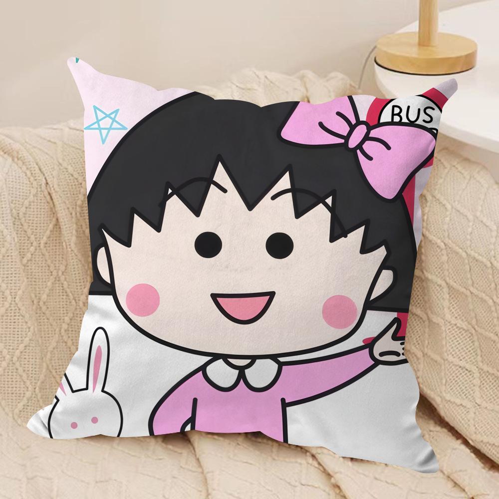 Мультяшная наволочка C-Chibi Maruko-Chan, шелковистый короткий плюш, скрытая молния, пылезащитная наволочка для диванной подушки, для домашнего декора