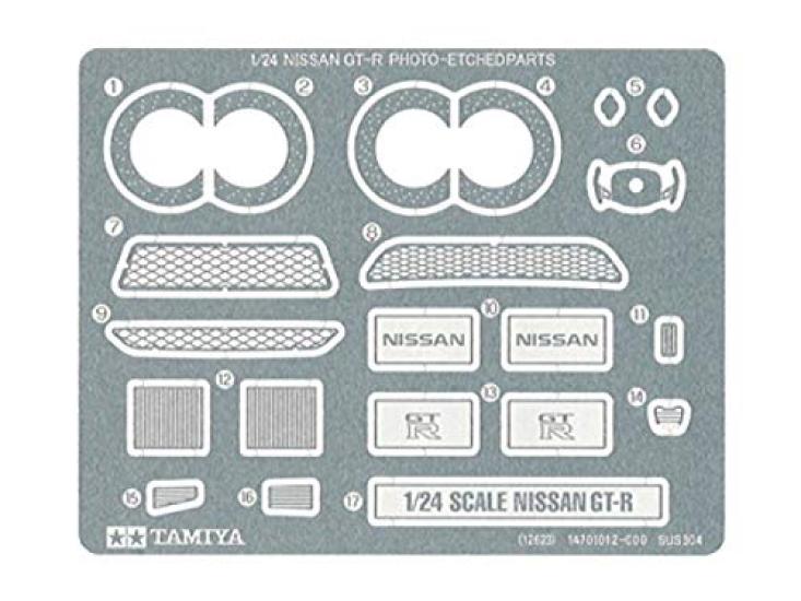 Tamiya Detail Up Parts Series Nissan Etched Parts Set Пластиковые детали для модели 12623 1/24 No.23 GT-R