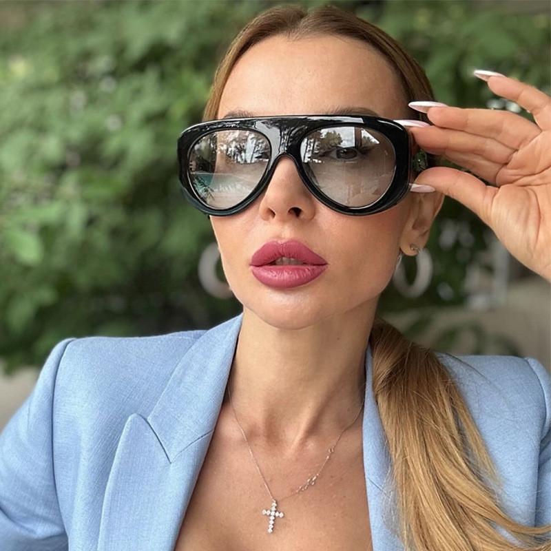 Модные Оверсайз Пилотные Солнцезащитные Очки Для Женщин Uv400 Защита от УФ Стильные Солнечные Аксессуары