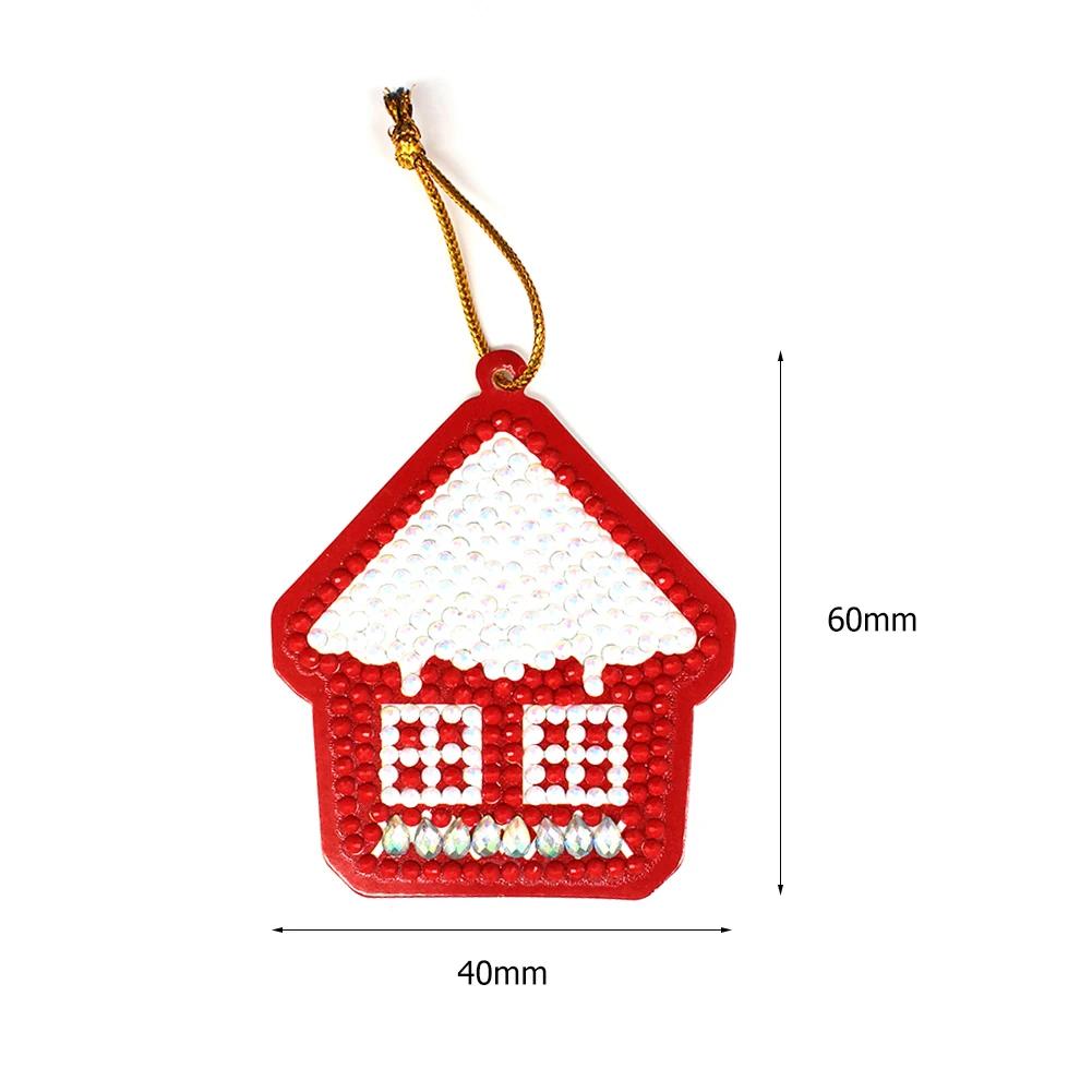 10-100Pcs Christmas Theme Diamond Painting Set Flat DIY Hanging Rhinestone Diamond Art Kit Window Xmas Tree Pendant Home Decor