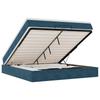 Ottoman Bed with Mattress Dark Blue 160x200 cm Velvet