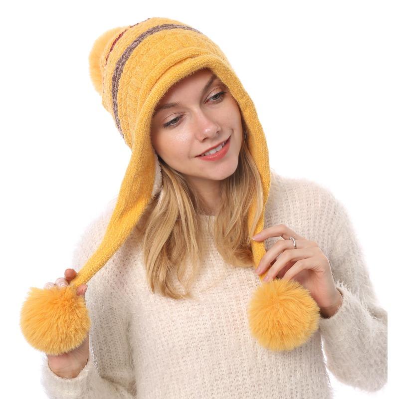 Вязаная шапка женская осень-зима с толстым бархатом, тепло, защита от холода, мягкая вязаная шапка из синели, защита ушей