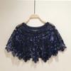 1920s Women Sequin Beaded Short Cape for Wedding Party Vintage Sequin Shawl Mesh Short Dress Prom Shawl Short Cover Up Dress