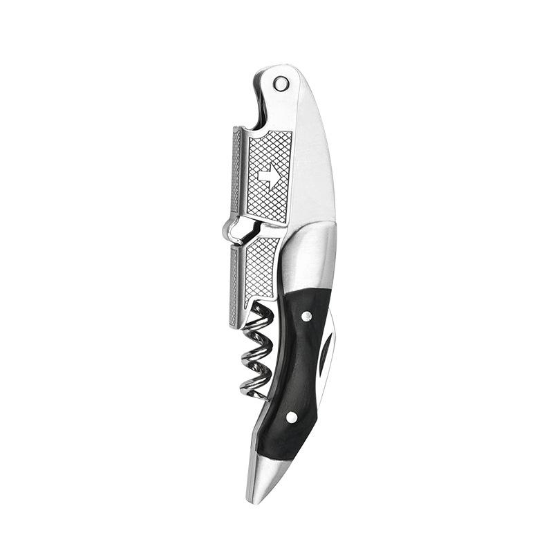 LMETJMA 3 in 1 Waiter Corkscrew Wine Opener Wooden Handle Heavy Duty Corkscrews Cork Openers Restaurant Wine Key JT331 5