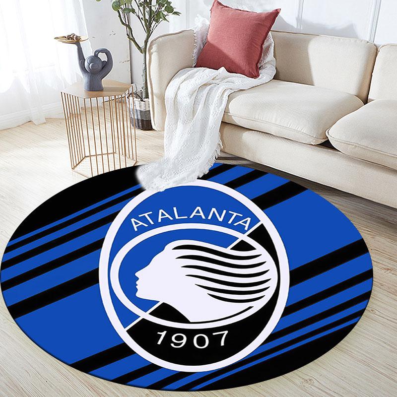Круглый ковер с принтом логотипа Atalanta BC, Нескользящий моющийся круглый ковер для гостиной, спальни, игровой комнаты, Декор для спортивных фанатов, Подарок на праздник, День рождения