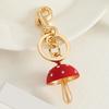 Keychain Mushroom Shape Fade-Resistant Alloy Keyring Backpack Key Holder Women Bags Cars Keys Decoration