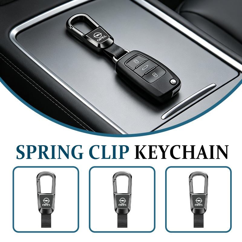 BBGL9 For Opel Alloy Key Ring Car Key Chain Leather Emblem Key Chain Car Accessories Meriva Mokka Grandland Vectra Zafira Vivaro