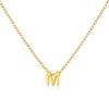 Stainless Steel Initial Necklace Gold  Color Cut Letters Single Name Choker Necklace for Women Pendant Jewelry Gift