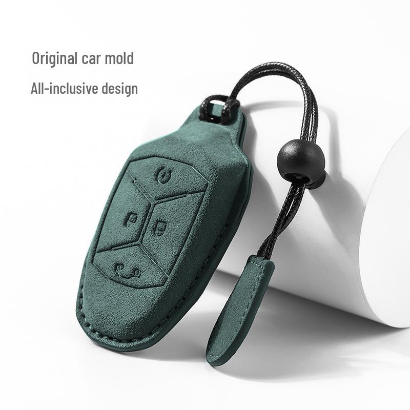 Lynk&Co 03 Suede Key Case: Elegant Unisex Protective Cover with Pendant and Buckle.