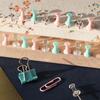 1 Box Color Binder Clips Paper Clips Push Pin Set Rose Gold Push Pins Cute Stationery For Office School Supplies