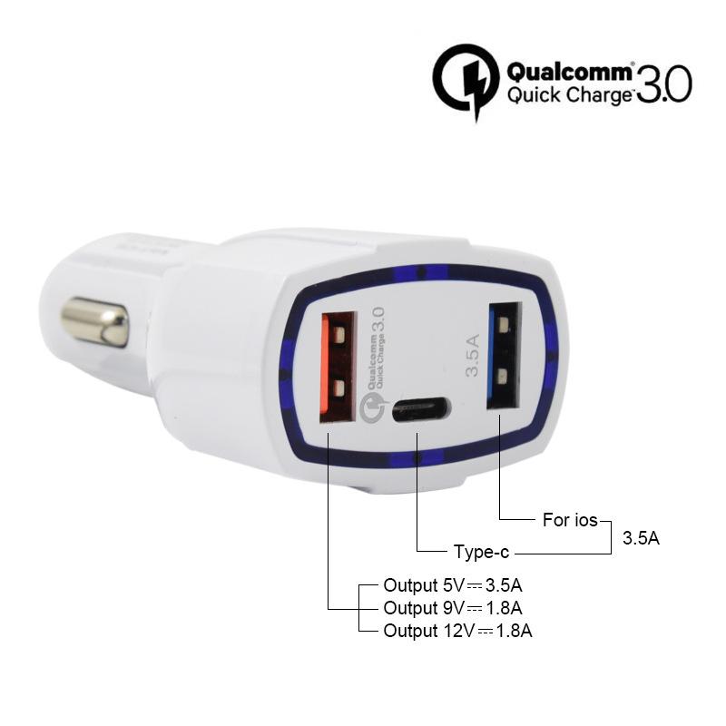 Автомобильное зарядное устройство Pd Usb C, 35 Вт, быстрая зарядка 3,0 Qc3.0, зарядное устройство для телефона типа C, быстрая зарядка для Iphone 13, Xiaomi, Huawei, Samsung, Iphone
