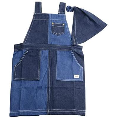 Детский фартук с треугольным платком, джинсовый, в коробке, детский фартук M (много)