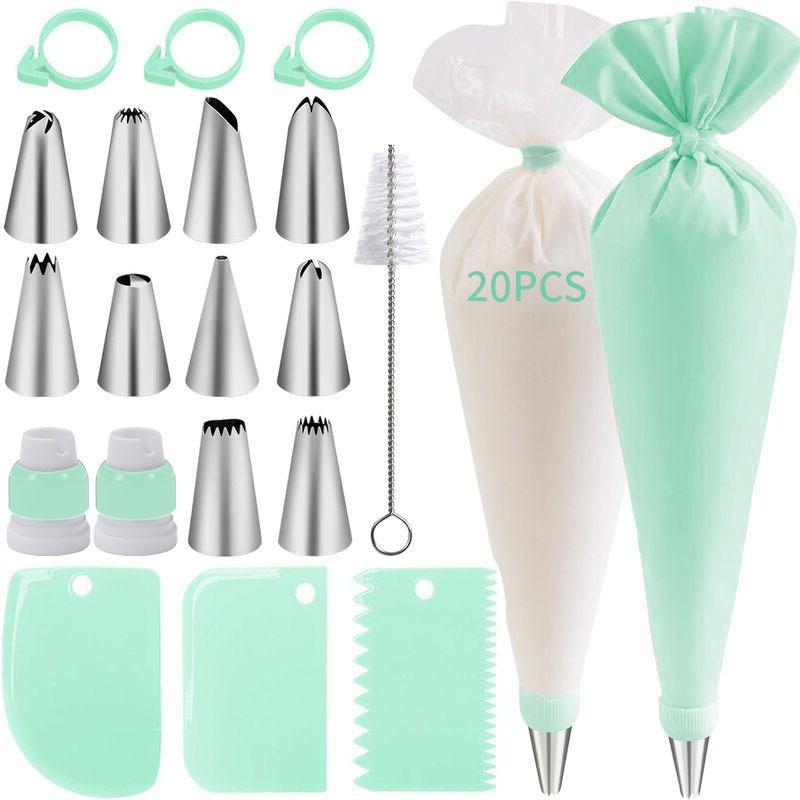 40Pcs Cake Decorating Kit with Stainless Steel Tips TPU Reusable Piping Bag for Cupcake Cookie Pastry Making