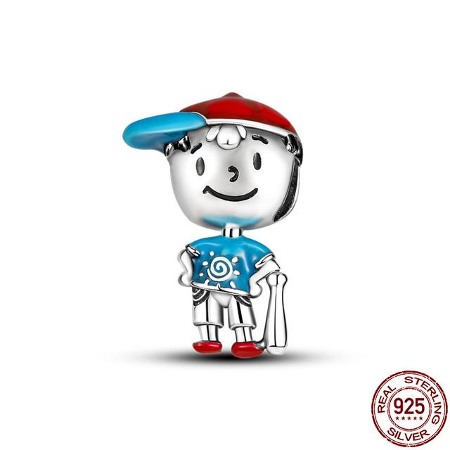 925 Sterling Silver Little Boy &Little Girl Charm Fit Sweet 3mm Bracelet &Bangle Making Fashion Diy Jewelry For Women