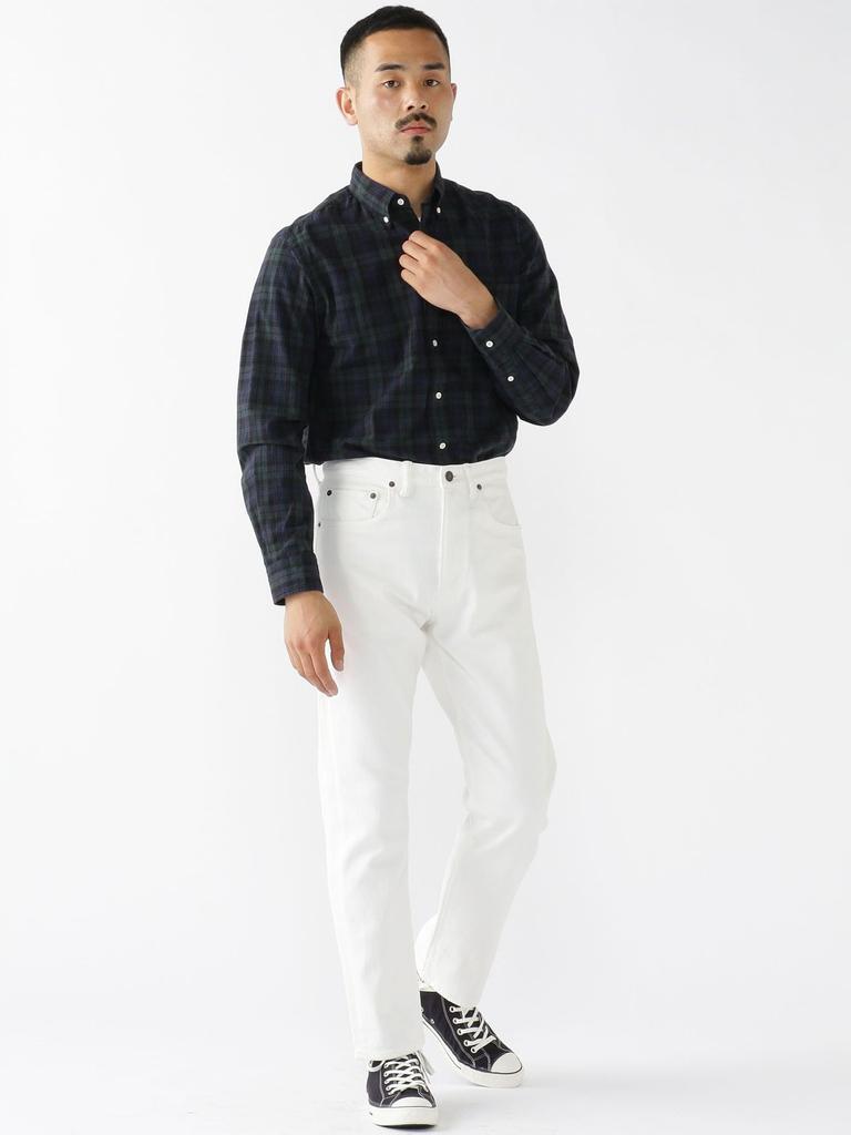 Рубашка Индиго Клетчатая рубашка на пуговицах S 38110107139 [Beams Plus] L/S Мужская INDIGO_BLACK_WATCH