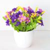 Имитация бонсай астры офисный декор для рабочего стола пластиковый красочный свежий искусственный цветок в горшке для вечеринок