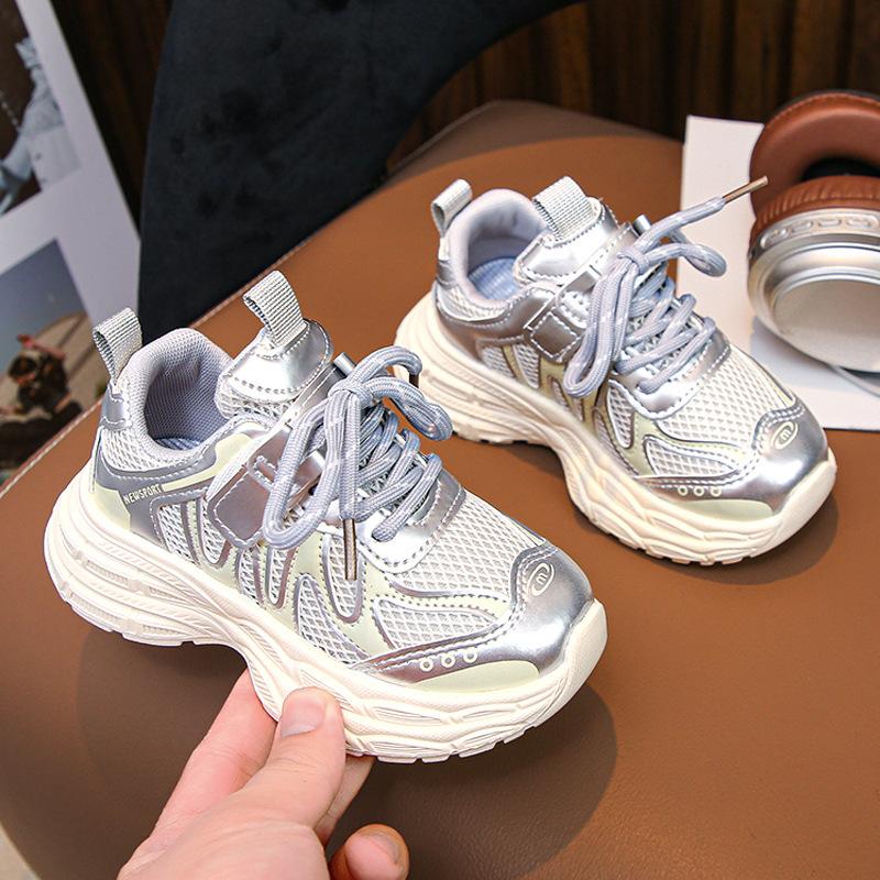 Girls' shoes, new autumn model, children's sports dad shoes, breathable and lightweight running shoes for older kids, soft-soled trendy brand