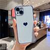 Чехол с рамкой с покрытием Love Heart для iPhone 13 12Mini 11 Pro Max SE2 SE3, милый мягкий силиконовый защитный чехол на 7 8 Plus XS XR, задняя крышка