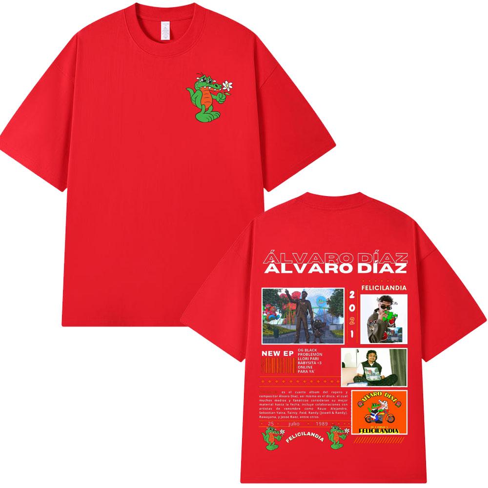 Rapper Alvaro Diaz Felicilandia Album Graphic T Shirts Unisex Hip Hop Fashion Oversized Short Sleeve Tshirt Casual Cotton Tshirts